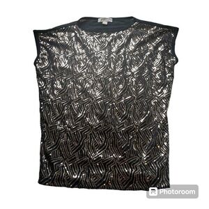 Michael Kors black and gold sequins blouse